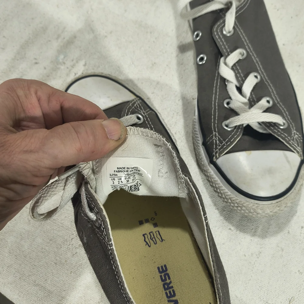 Kids Size 3 Gray Lace Up Sneakers By Converse All Stars